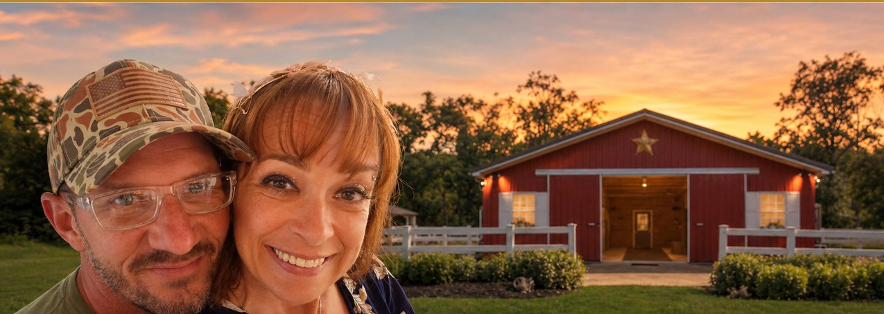Michael Einwechter and Tiffany Caulfield at the farm